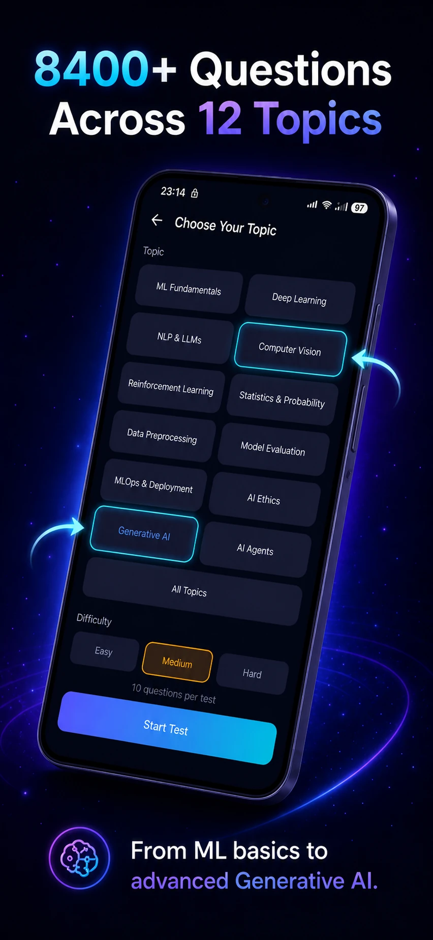 AI Prep home screen